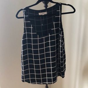 Black and white patterned tank top